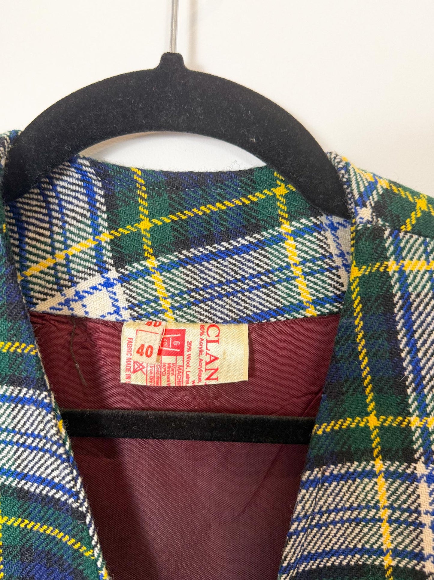 Vintage Plaid Wool Vest (Size M/L)