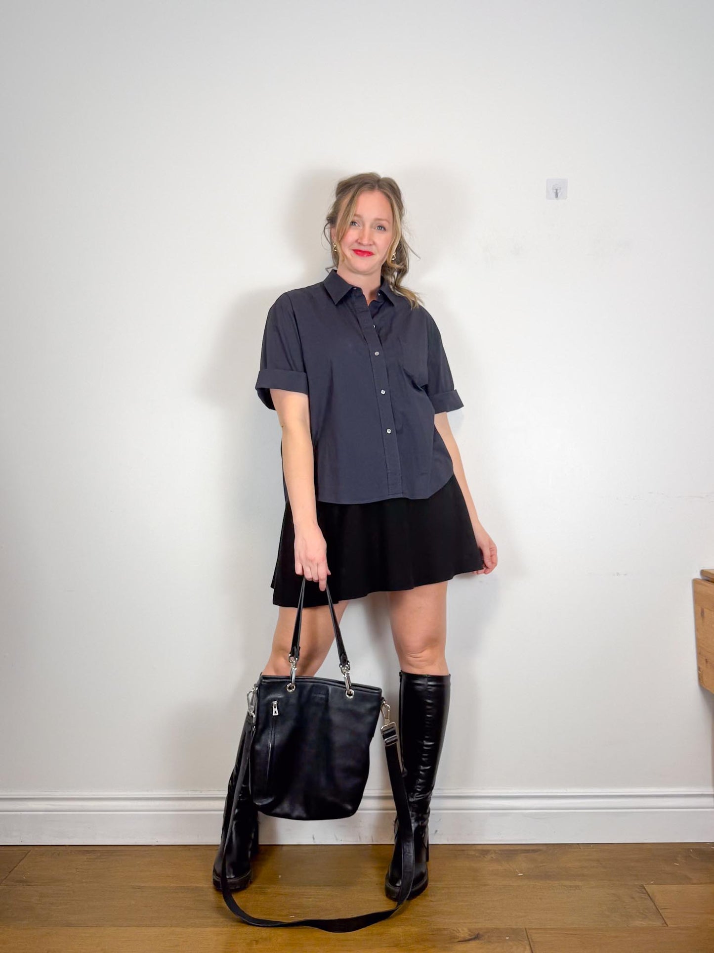 Judith & Charles Mini Skirt in Black (Size 12)