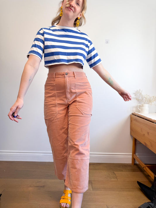 Everlane " The Corduroy Gardner Pant in Coral" (Size 14)