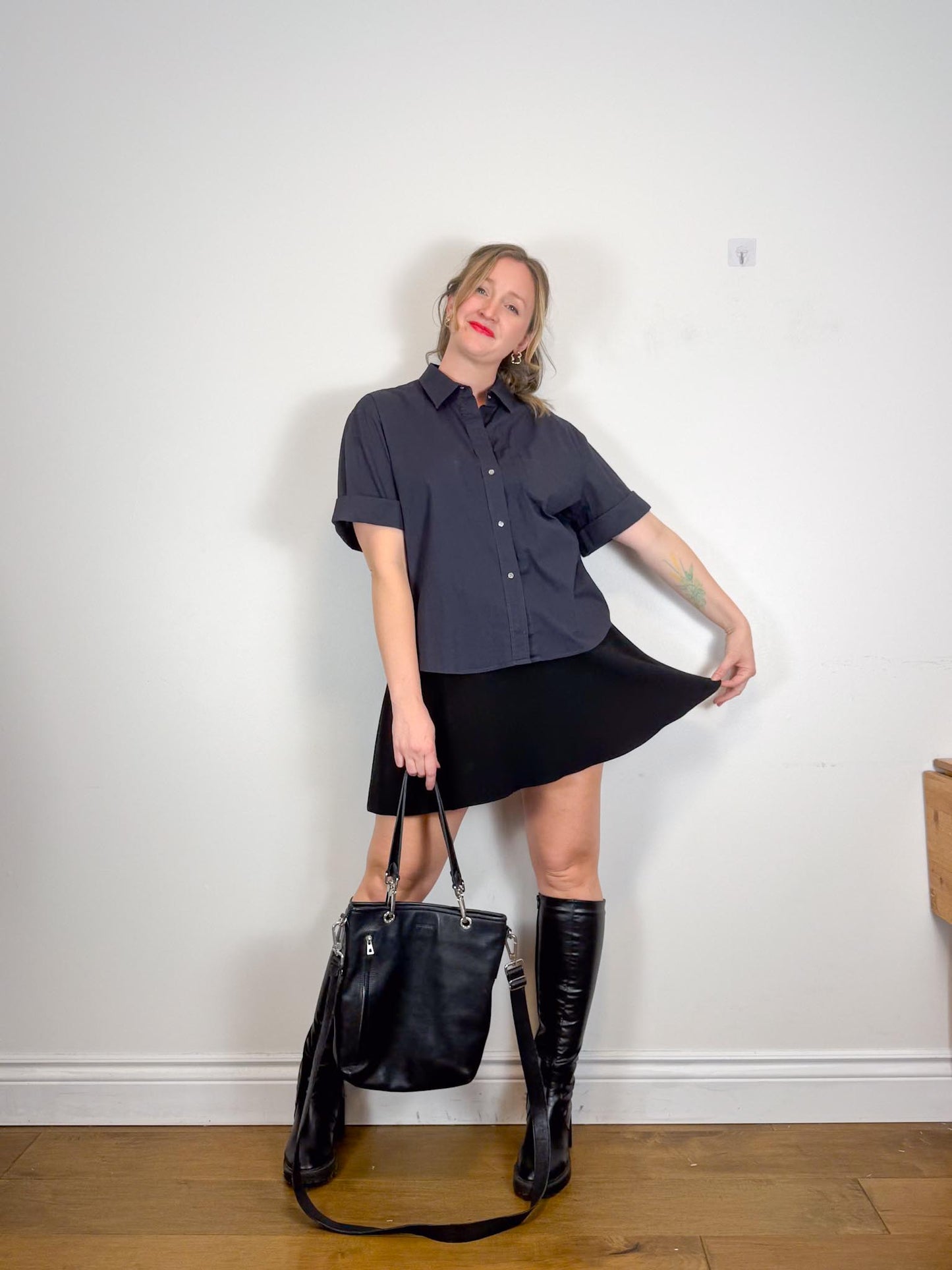 Judith & Charles Mini Skirt in Black (Size 12)