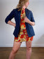 COS "Printed Roll-Sleeved Dress in Red/Yellow Floral" (Size M/L)