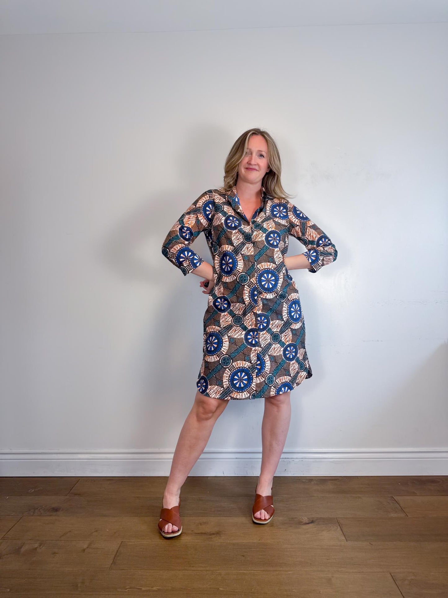 Weekend Max Mara Printed Shirt Dress (Size L)