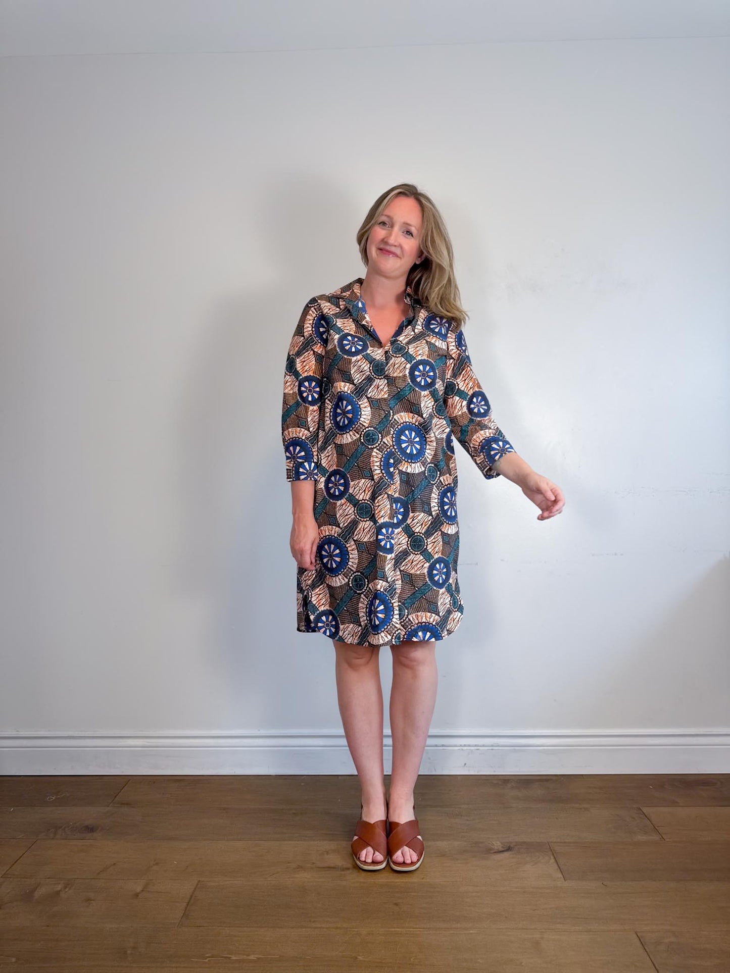 Weekend Max Mara Printed Shirt Dress (Size L)