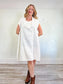 Bryn Walker "Henrietta Dress in White Light Linen" (Size XL)