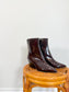 Aeyde Patent Leather Ankle Boots in Burgundy (Size 7)