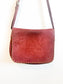 Vintage Roots Leather Crossbody Bag in Burgundy with Saddle Stitch