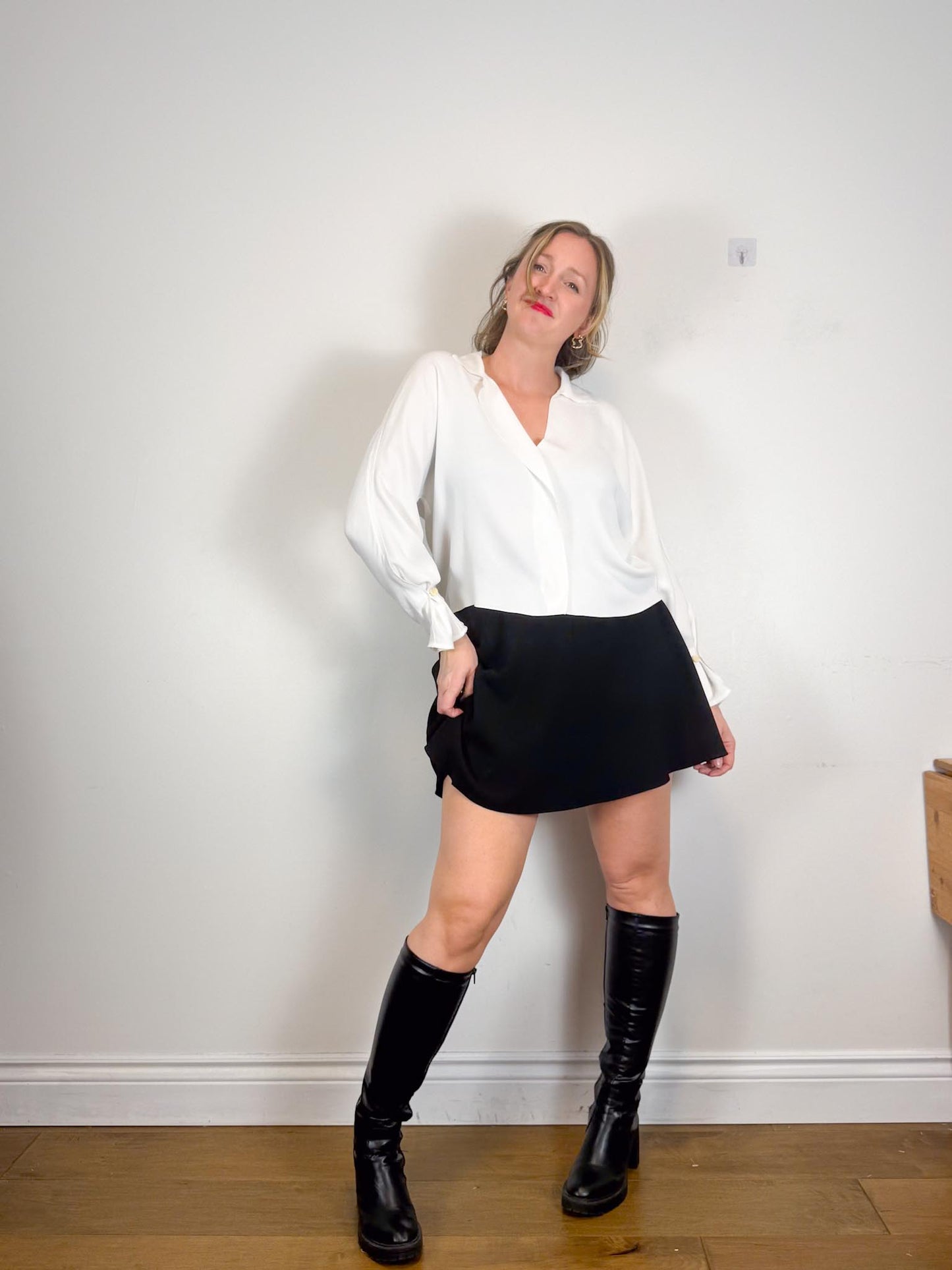 Judith & Charles Mini Skirt in Black (Size 12)