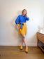 COS Wrap Style 3/4 Sleeve Blouse in Royal Blue (Size 8)