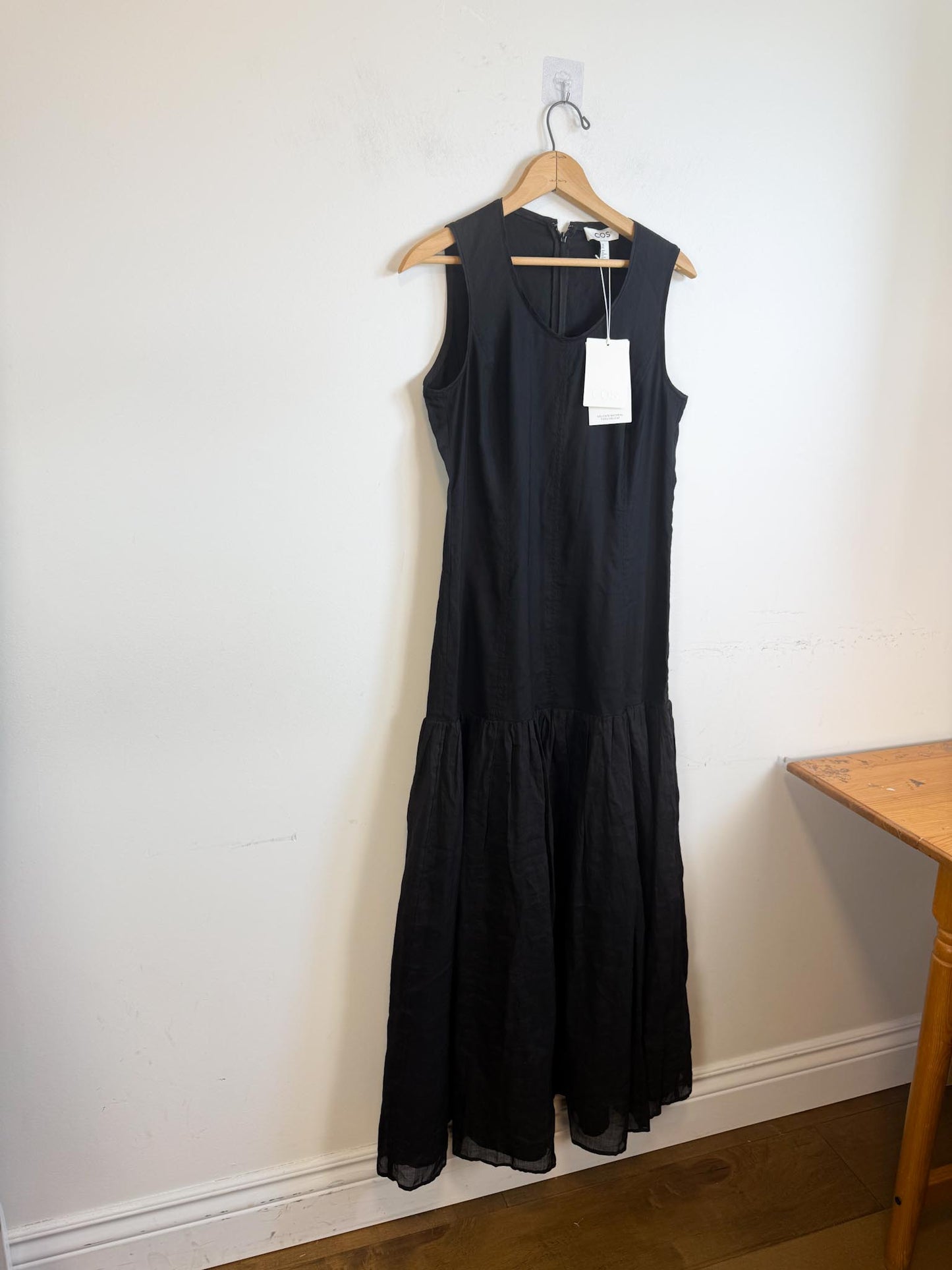 COS "Dropped Waist Maxi Dress in Black" NWT (Size M)