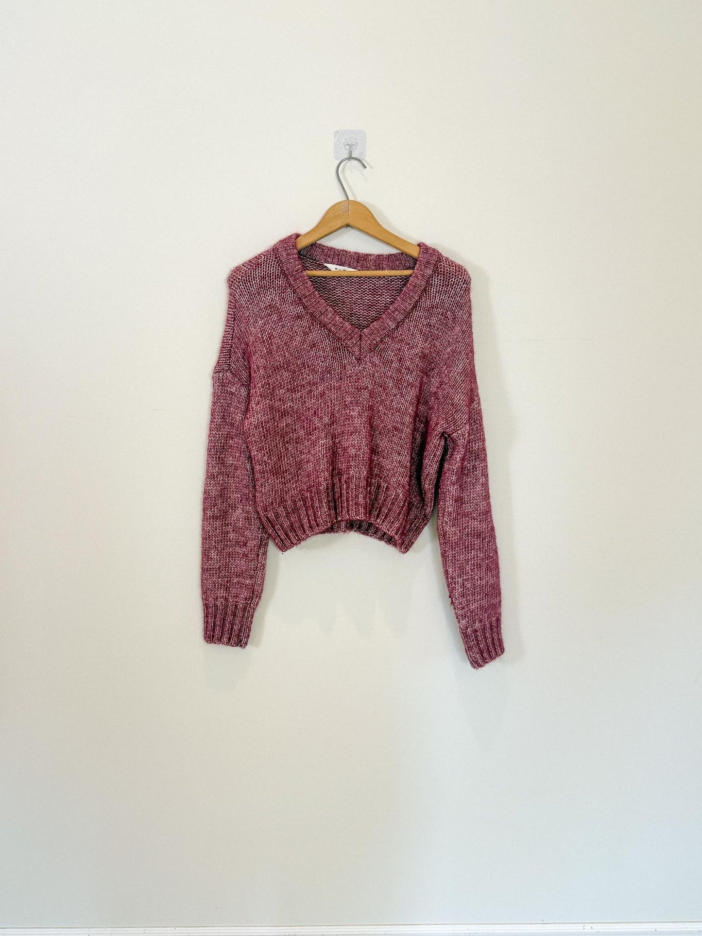 KOTN Sustainable Alpaca & Merino Wool Sweater in Burgundy (Size S/M)