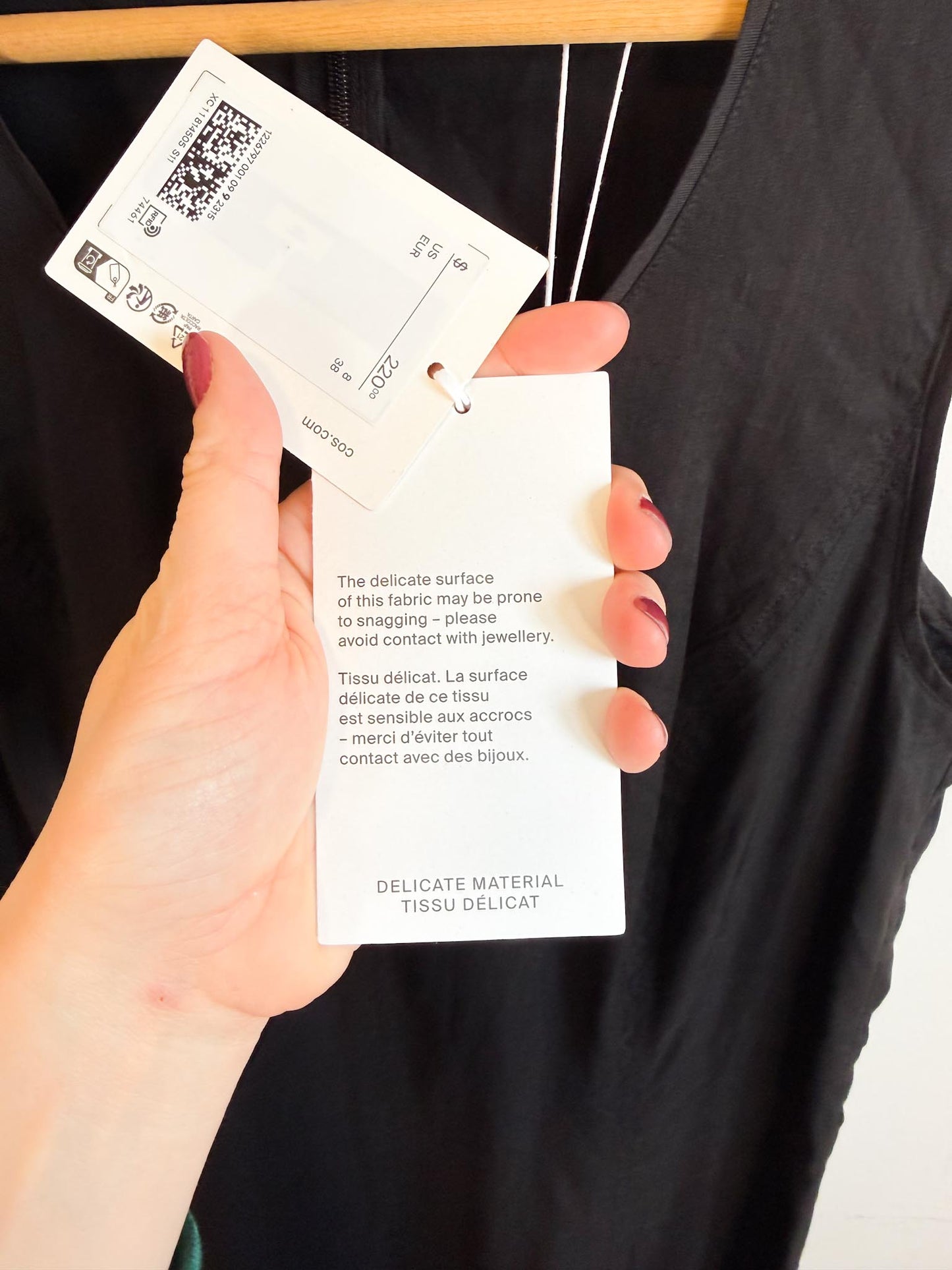 COS "Dropped Waist Maxi Dress in Black" NWT (Size M)