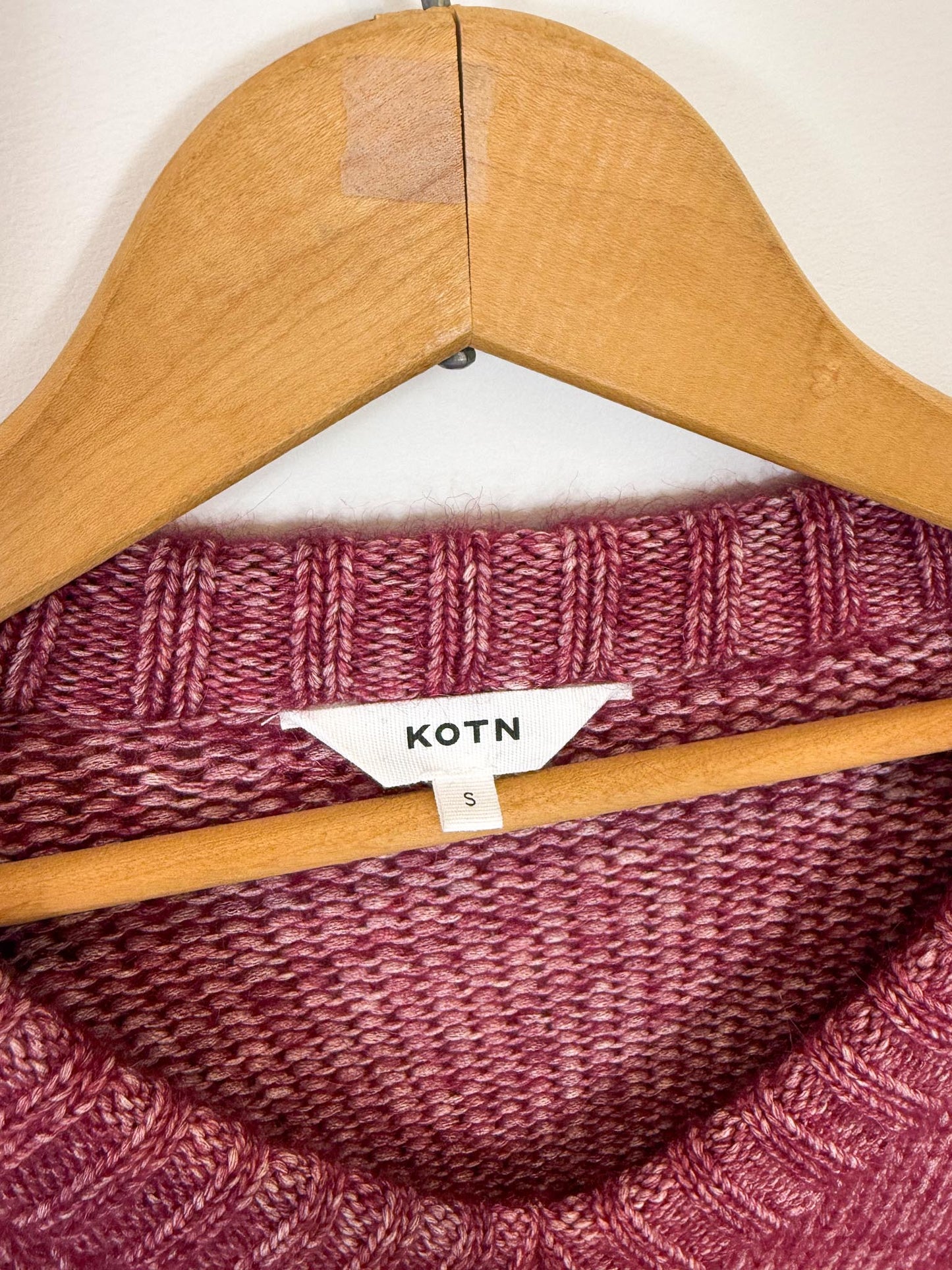 KOTN Sustainable Alpaca & Merino Wool Sweater in Burgundy (Size S/M)
