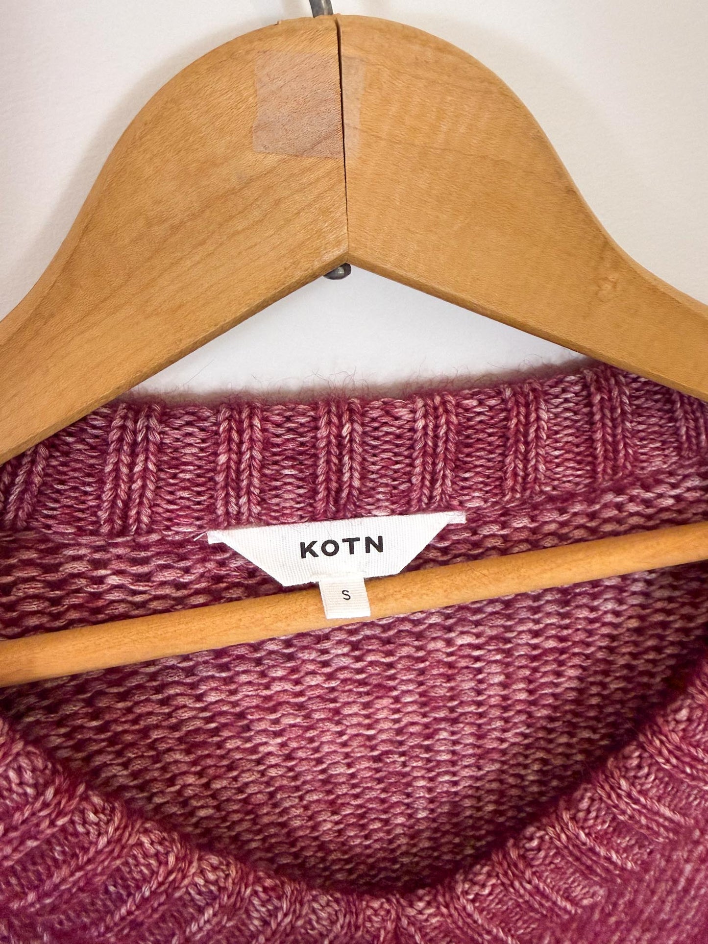 KOTN Sustainable Alpaca & Merino Wool Sweater in Burgundy (Size S/M)