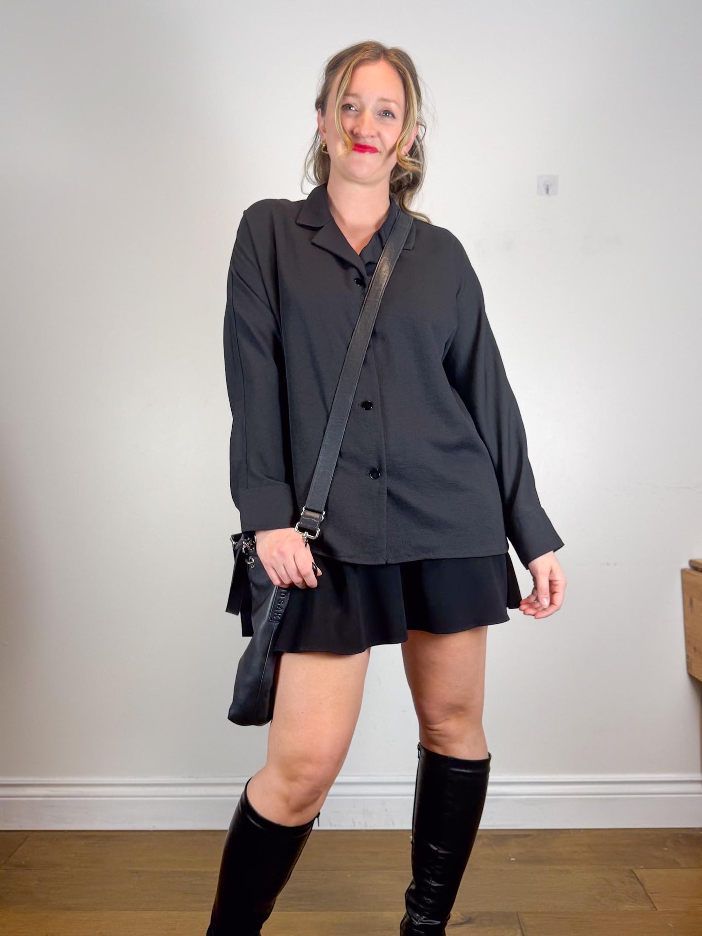 Judith & Charles Mini Skirt in Black (Size 12)