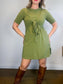 Lululemon Wrap Style T-Shirt Dress in Green (Size L)