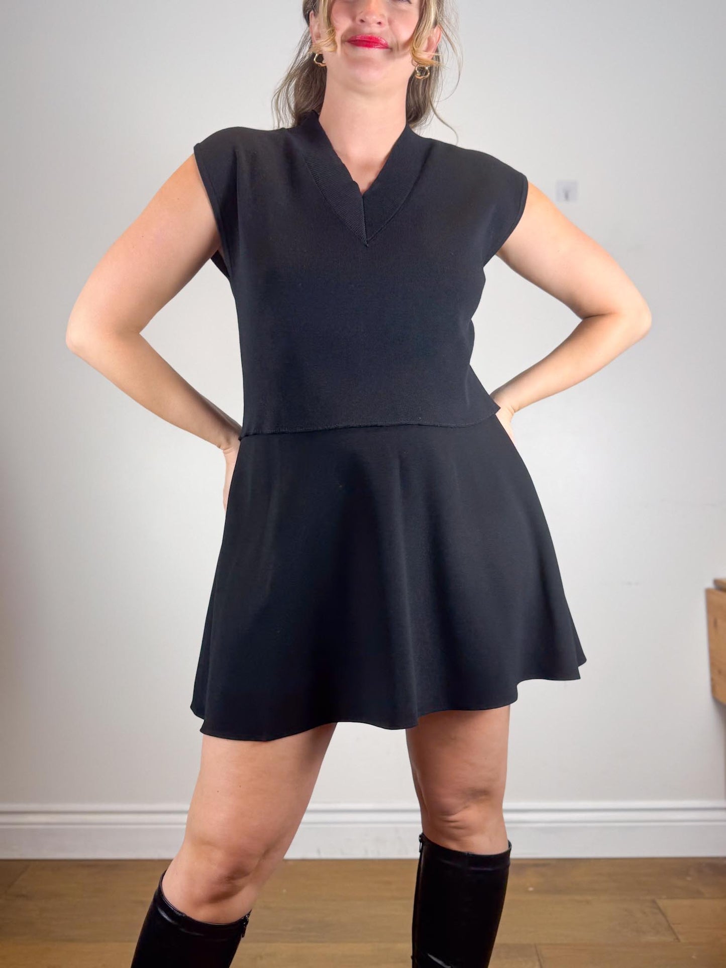 Judith & Charles Mini Skirt in Black (Size 12)