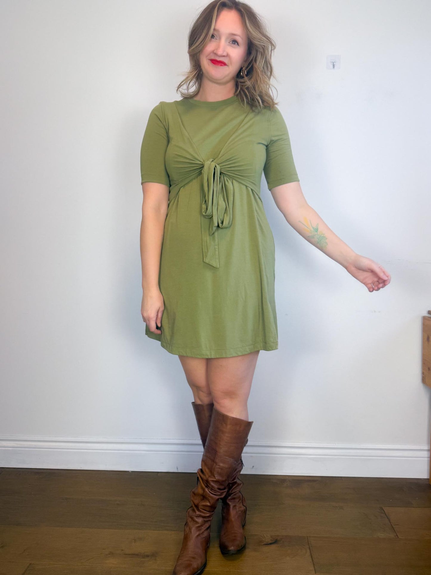 Lululemon Wrap Style T-Shirt Dress in Green (Size L)
