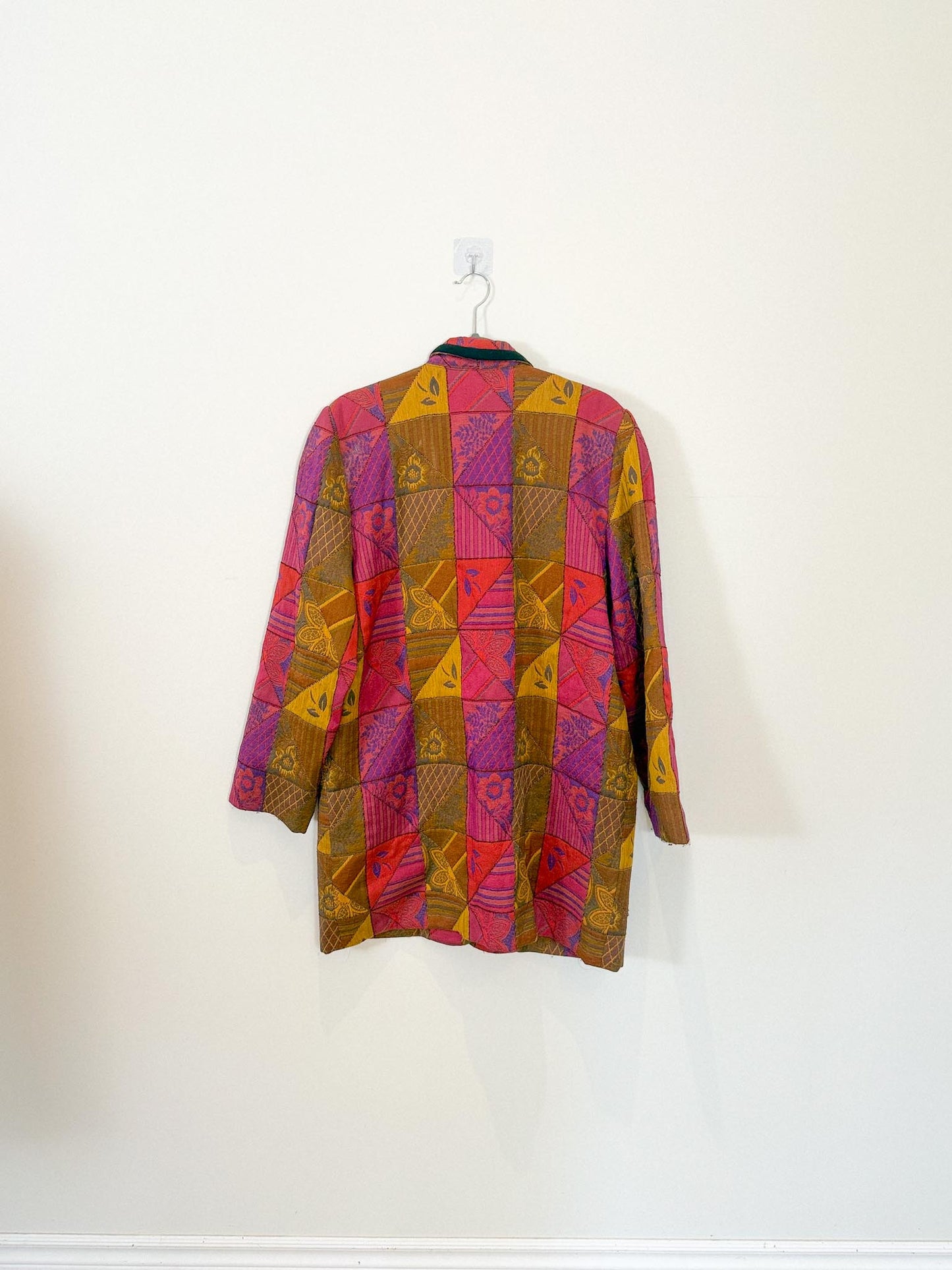 Vintage Quilted Blazer in Multi-Colour (Size XL)