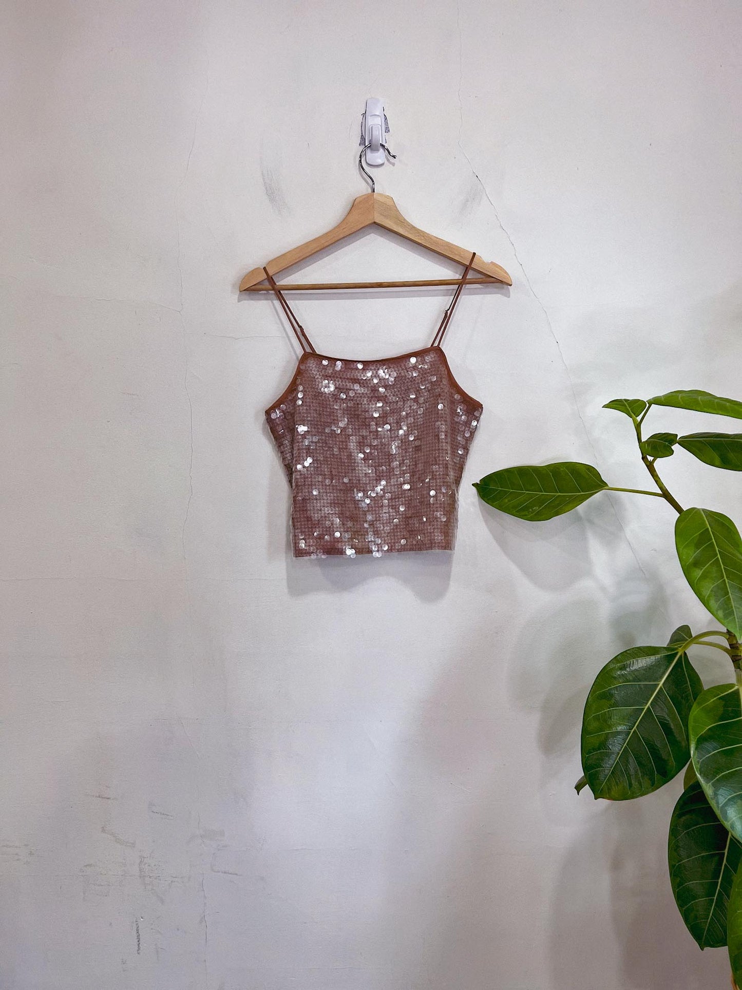 Madewell "Sequin Square-Neck Cami" (Size XS/S)