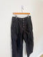 Anthropologie Pilcro "The Arin Mid-Rise Button-Front Barrel Pants in Black" (Size 31)
