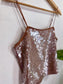 Madewell "Sequin Square-Neck Cami" (Size XS/S)