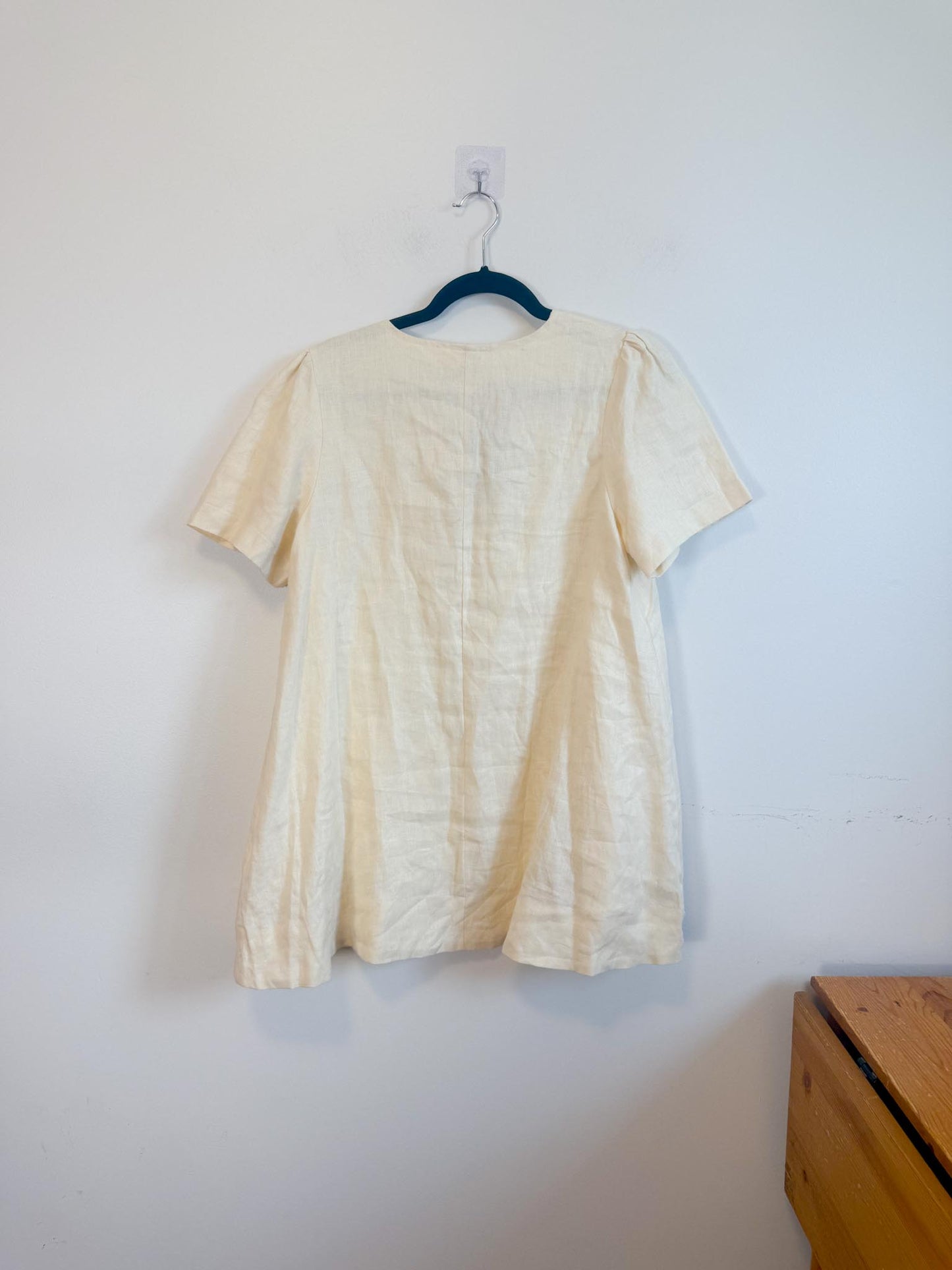 VRG GIRL "Olsen Linen Mini Dress in Cream" (Size S)