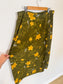 Vintage Floral Skirt in Green / Mustard (Size L/XL)