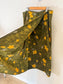 Vintage Floral Skirt in Green / Mustard (Size L/XL)