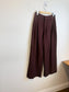 Zara Wide Leg Linen Trousers in Brown (Size S)