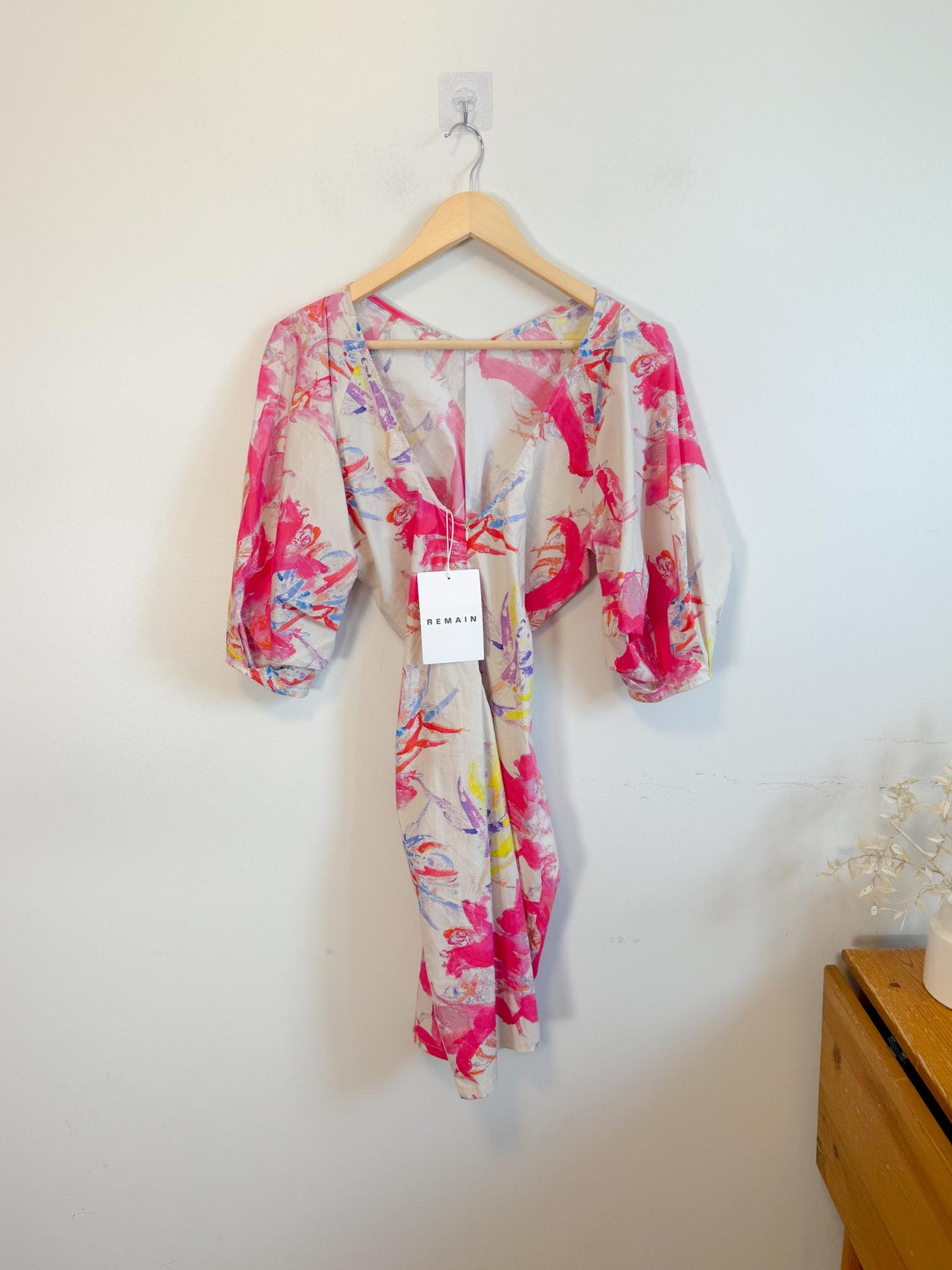 REMAIN Birger Christensen "Amilia Gathered Dress in Pink" NWT (Size 6)