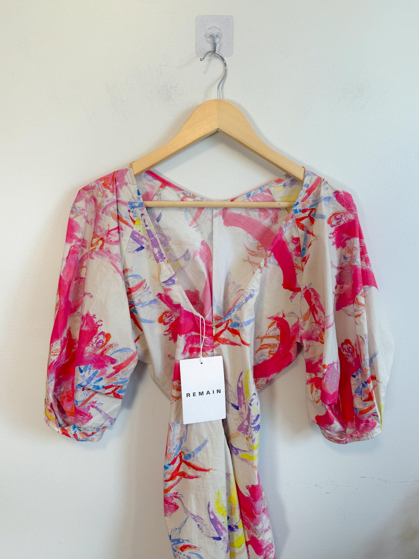 REMAIN Birger Christensen "Amilia Gathered Dress in Pink" NWT (Size 6)