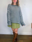 ALLSAINTS "Striped Oversized Casso Sweater in White/Black Stripe" (Size XL)