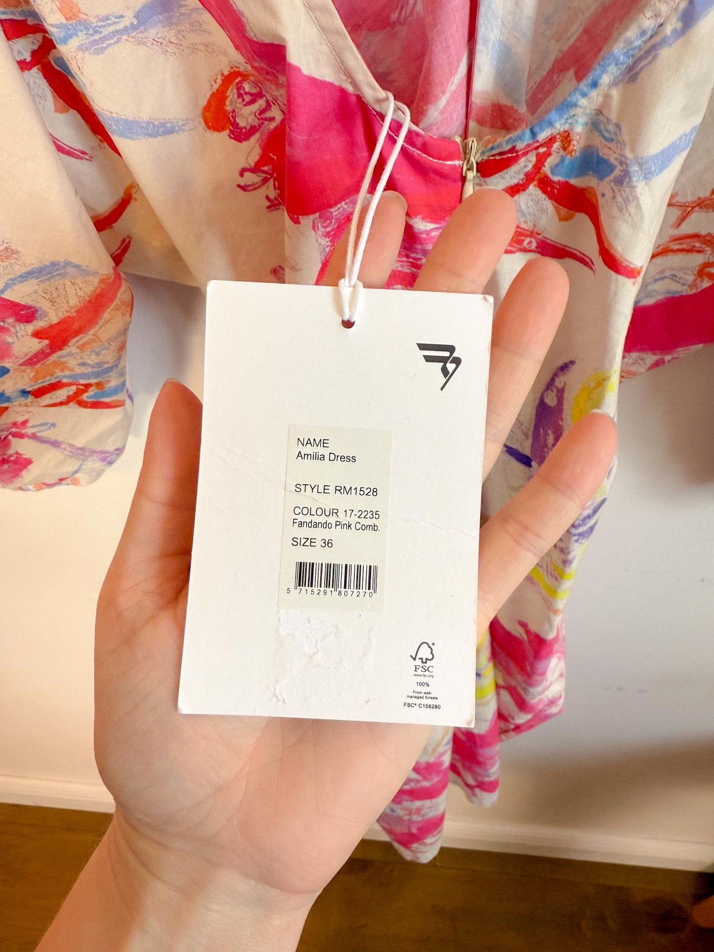 REMAIN Birger Christensen "Amilia Gathered Dress in Pink" NWT (Size 6)