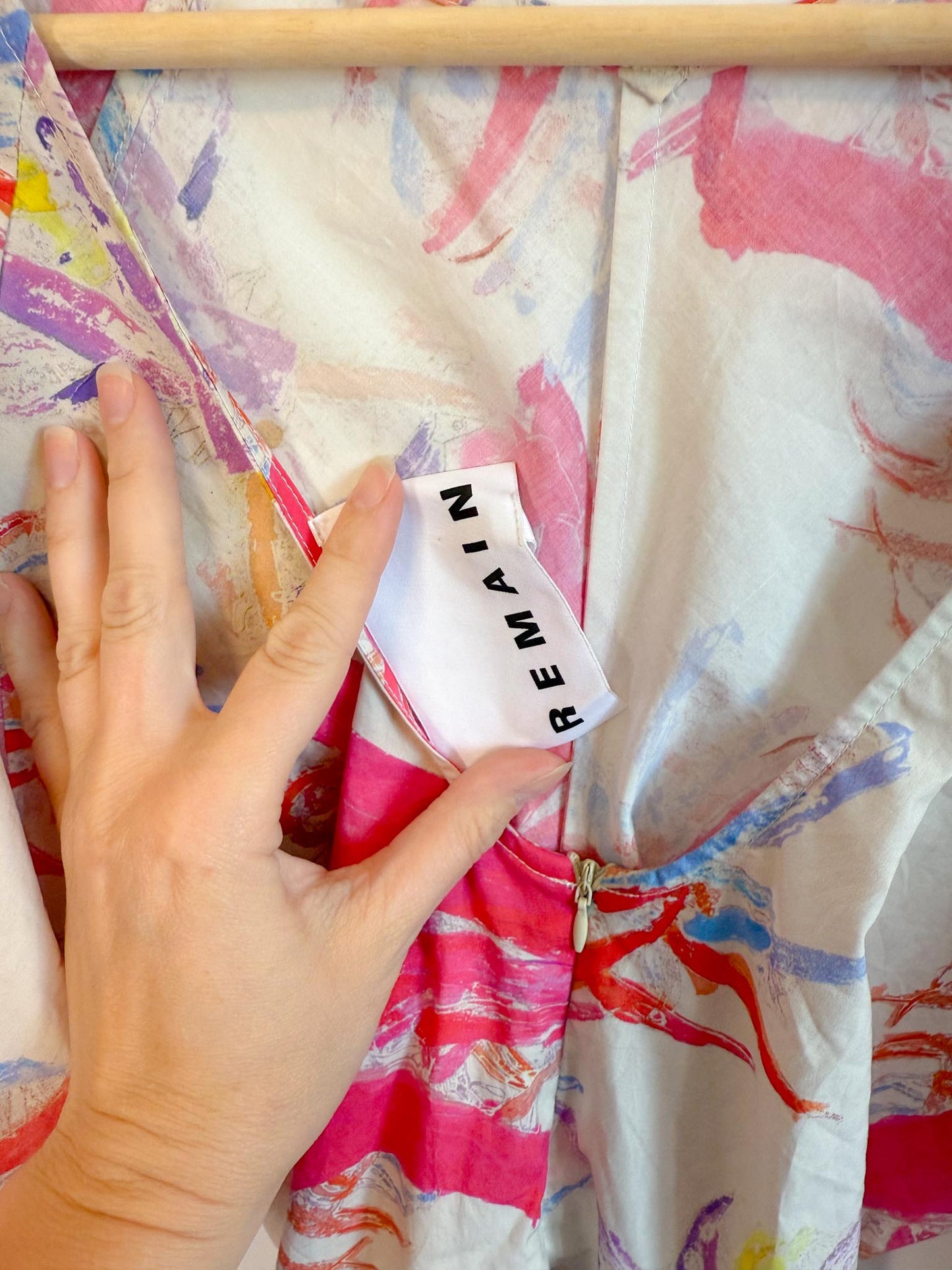 REMAIN Birger Christensen "Amilia Gathered Dress in Pink" NWT (Size 6)