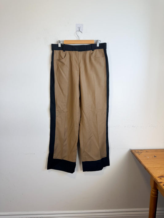 COS Deconstructed Lightweight Colour Block Wool Trousers NWT (Size 8)