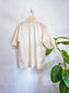 Vintage Cotton Short Sleeve Blouse in Eggshell (Size M/L)