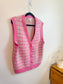 Sunday Best "Preston Sweater Vest in Pink Geometric Print" (Size M)