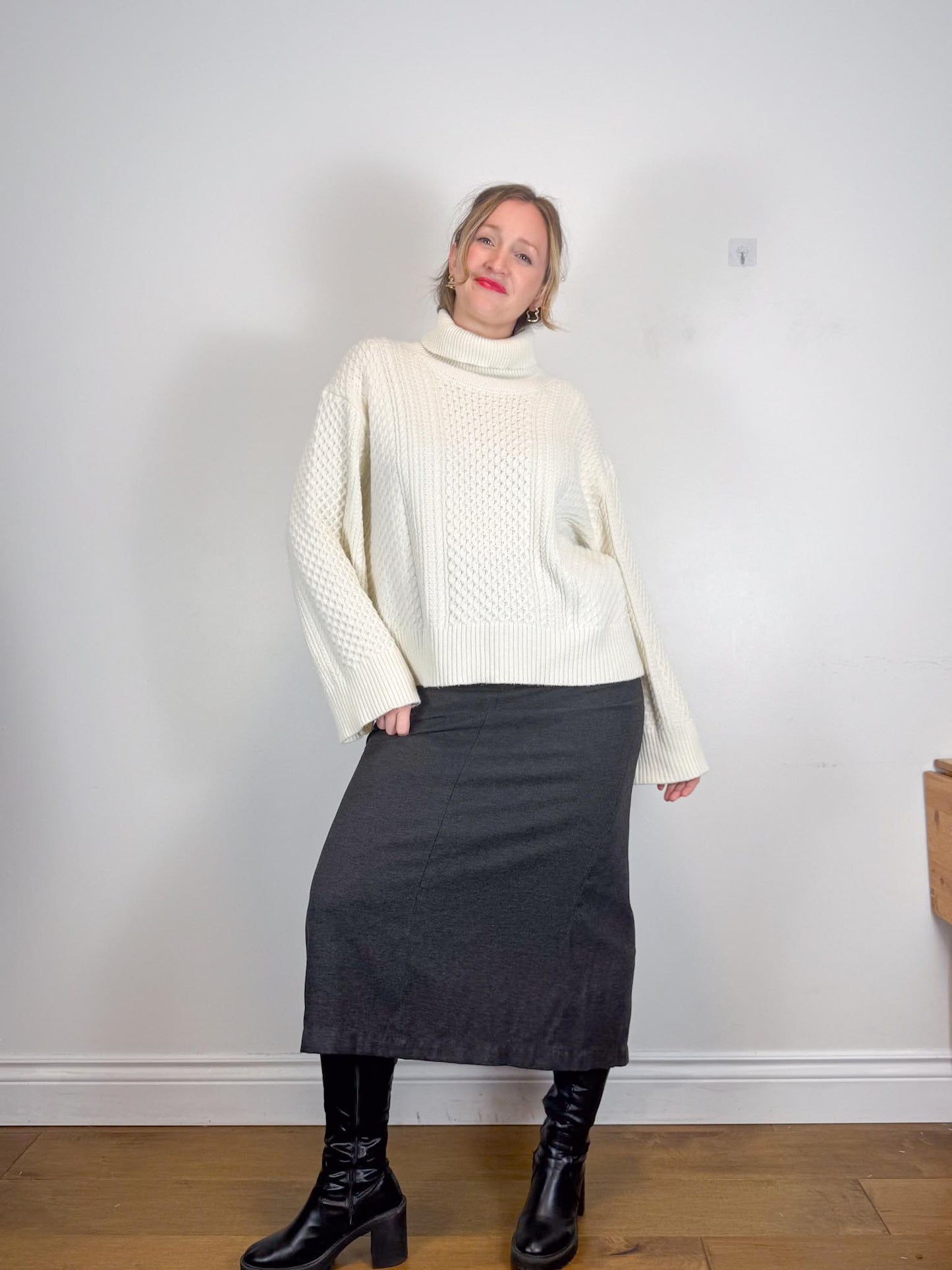 Vintage Gap Maxi Skirt in Dark Grey (Size L)