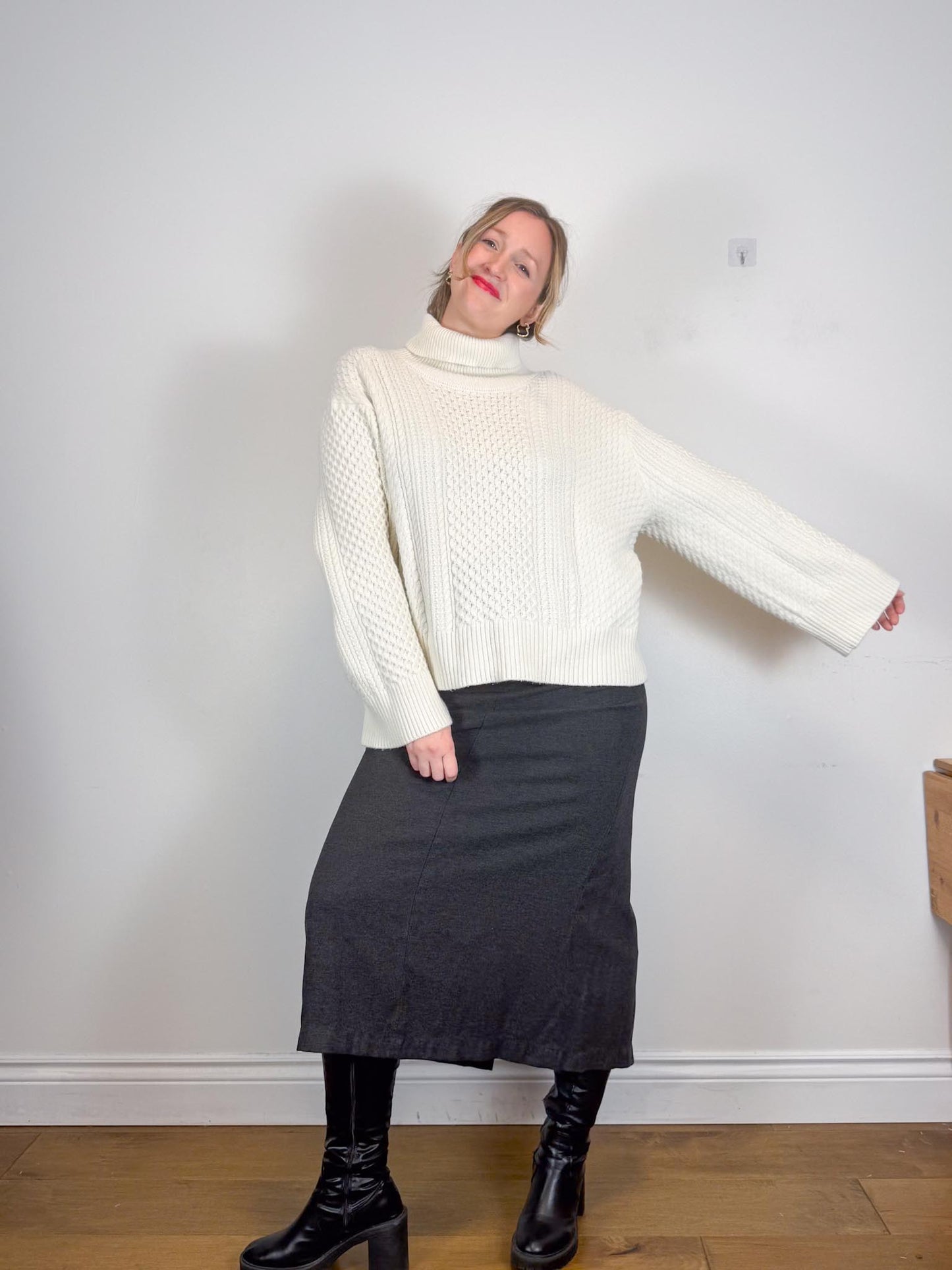 Vintage Gap Maxi Skirt in Dark Grey (Size L)