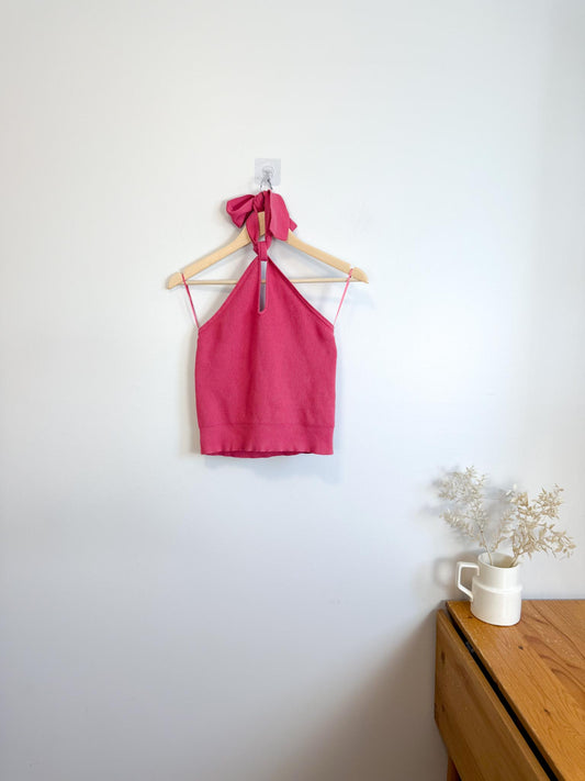 Banana Republic Knit Halter Tank in Pink (Size S/M)