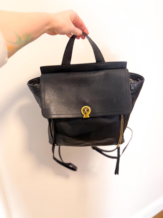 Fossil Black Leather Backpack