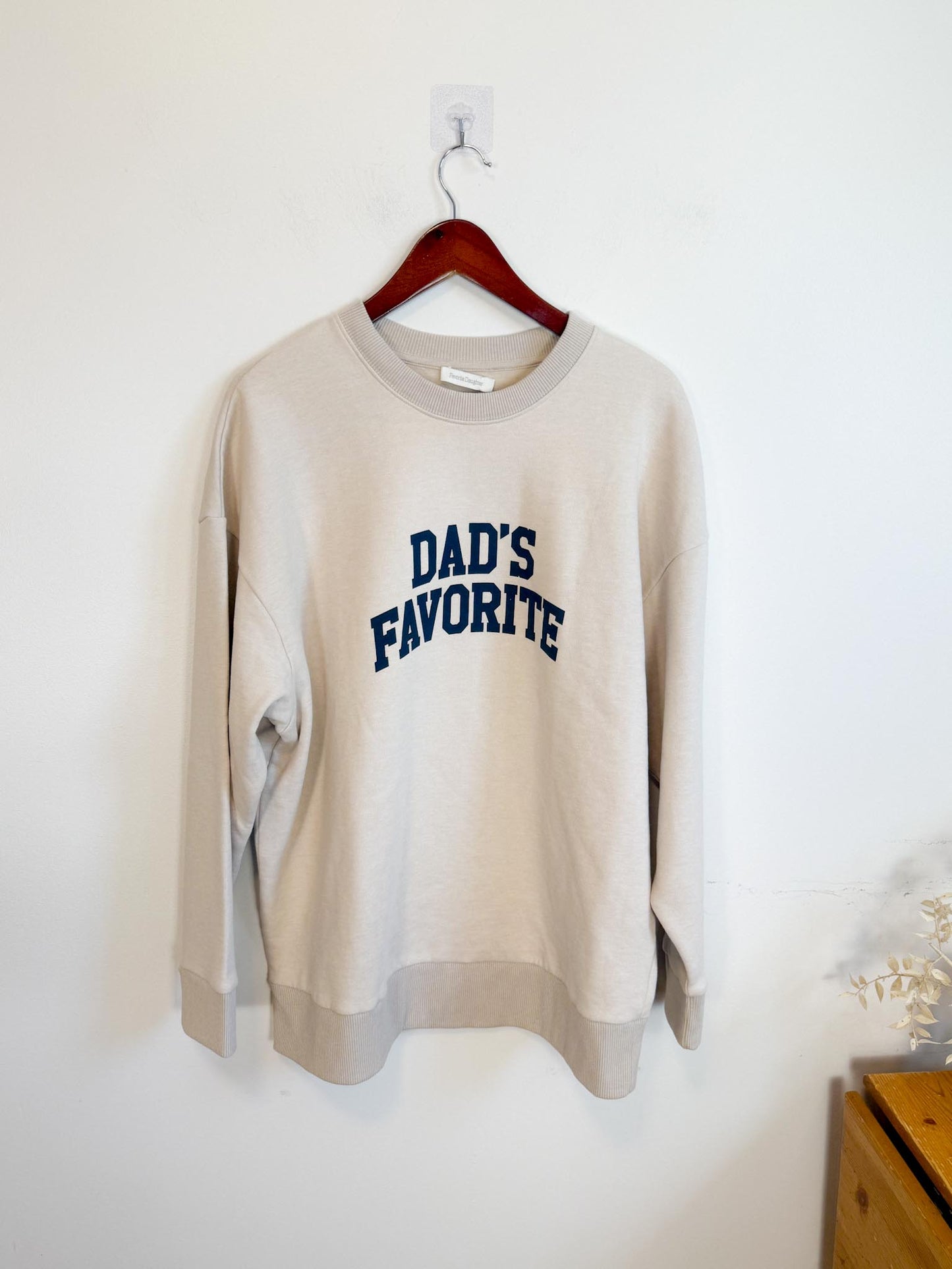 Favourite Daughter "Dad's Favourite Crewneck in Heather Oatmeal" (Size S/M)