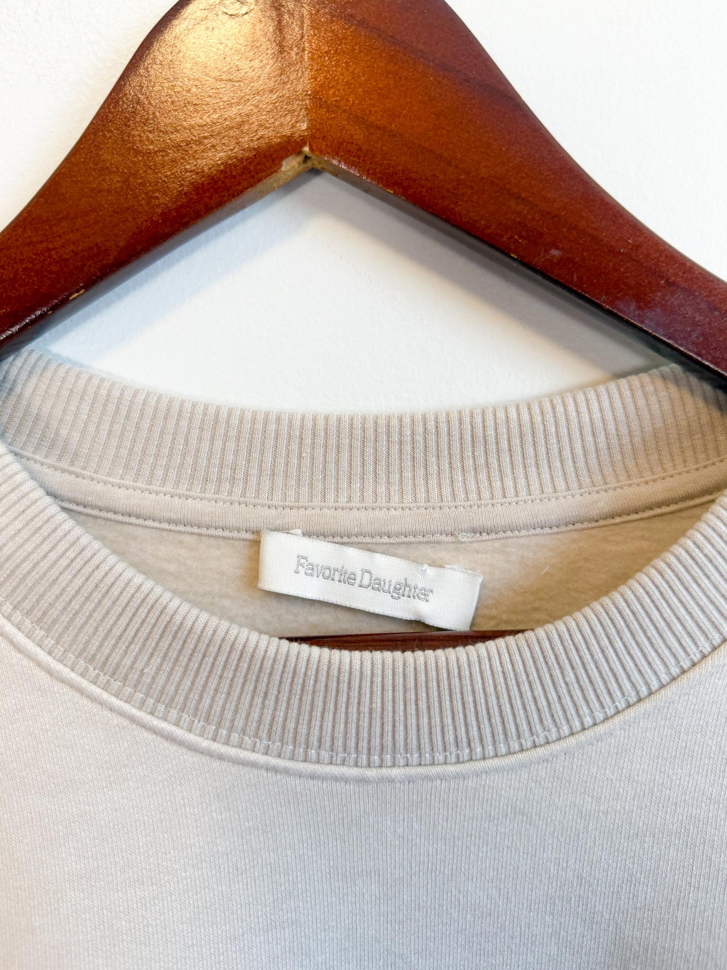 Favourite Daughter "Dad's Favourite Crewneck in Heather Oatmeal" (Size S/M)