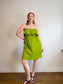 Banana Republic Spaghetti Strap Ruffled Dress in Green (Size L)