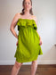 Banana Republic Spaghetti Strap Ruffled Dress in Green (Size L)