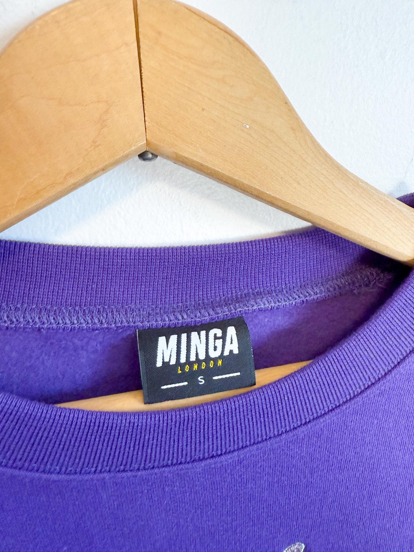 MINGA London "Don't Hurt Me" Floral Embroidered Cardigan in Purple (Size S/M)