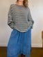 Wilfred "Gabrielle Linen Midi Skirt in Blue" (Size L)