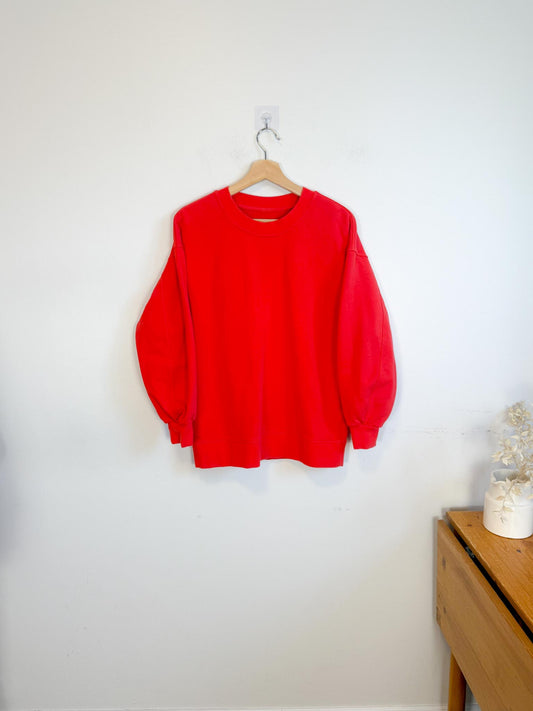 Lululemon "Perfectly Oversized Crew in Red" (Size S/M)