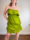 Banana Republic Spaghetti Strap Ruffled Dress in Green (Size L)