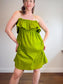 Banana Republic Spaghetti Strap Ruffled Dress in Green (Size L)